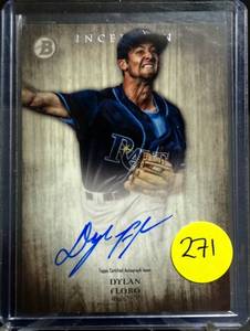 lot 271 image: AUTOGRAPHED ON CARD - 2014 Bowman Inception Prospect Auto #PA-DF Dylan Floro Tampa Bay Rays