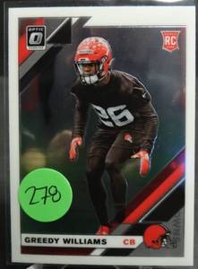 lot 278 image: ROOKIE - Greedy Williams 2019 Donruss Optic Football RC #122 Cleveland Browns