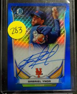lot 283 image: LIMITED AUTOGRAPH (62150) - 2014 Bowman Chrome Prospect Auto #BCAP-GY Gabriel Ynoa New York Mets