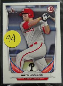 lot 94 image: HOT ROOKIE - 2014 Bowman Draft CDP122 Rhys Hoskins 1st Chrome Card Phillies