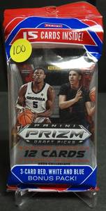 lot 100 image: VERY HARD TO FIND - 2020-21 Panini Prizm Draft Picks Basketball Cello Fat Pack. 