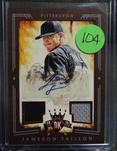 lot 104 image: RARE AUTORELIC LIMITED (3049) - Jameson Taillon 49 -2015 Panini Diamond Kings - Red Framed Signatures Autographed #213