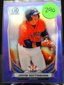 lot 290 image: LIMITED (55150) - 2014 Bowman Chrome Prospects S2 Purple Refractor #31 Jacob Nottingham 150