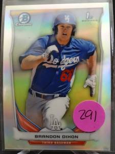 lot 291 image: LIMITED (249500) - 2014 Bowman Chrome Prospects S2 Refractor #BCP-62 Brandon Dixon 500 Dodgers
