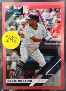 lot 292 image: 2019 DONRUSS PINK HOLO EDDIE ROSARIO MINNESOTA TWINS PARALLEL