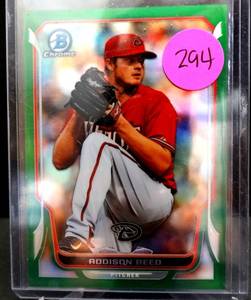 lot 294 image: RARE LIMITED (4975) BOWMAN CHROME ADDISON REED GREEN REFRACTOR #188 75