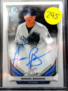 lot 295 image: ON CARD AUTOGRAPH - 2014 Bowman Chrome Prospect Autographs #BCAPABR Aaron Brooks