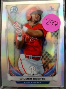 lot 297 image: 2014 Bowman Chrome Prospects S2 Refractor #BCP-99 Wilmer Oberto 316500 Phillies