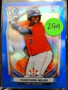 lot 299 image: LIMITED (060250) - 2014 Bowman Chrome Prospects Series 2 Blue Refractor BCP100 Yonathan Mejia 250