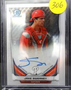 lot 306 image: JAKE SWEANEY 2014 BOWMAN CHROME ON CARD AUTO RC PHILLIES AUTOGRAPH ROOKIE