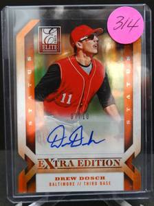 lot 314 image: EXTREMELY RARE AUTOGRAPH DIE CUT (0710) - 2013 Elite Extra Edition Aspirations Die-Cut Signature 10 Drew Dosch #98 Auto