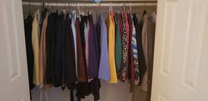 lot 120 image: Closet of Ladies Clothes and Jackets, Sizes 10-14  Brands include  London Fog, Investments, Norton McNaughton, TanJay and More