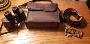 lot 145 image: Jason Empire 161 Commander 10x50 Extra Wide Angle Fully Coated Optics with case, Optex 7 x50 Binocular Field 71 Fully Coated Optics 1000 Yards and Belt with Levi Buckle