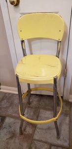 lot 213 image: Vintage Metal Childs Yellow Dining Chair