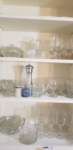 lot 49 image: Wine Glass Sets, Dessert Glass Set, Cut Crystal Jars, Pepper Grinder