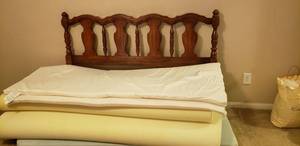 lot 79 image: Queen Headboard and Foam Toppers