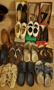 lot 83 image: Ladies Shoes Mostly Size 8.5, some 10, Brands Van Eli, Adidas, Self Esteem, Aerosoles and More