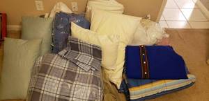 lot 86 image: Bed Pillows, Comforters, And Mattress Covers and Blankets