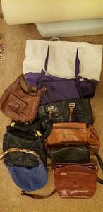 lot 89 image: Purses Including Aurielle, Fossil, Tignanello, Stone Mountain