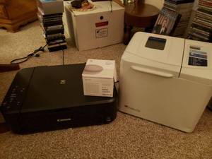 lot 183 image: Canon Multifunction Printer, Breadmaker Model K6742 and Google Home Mini