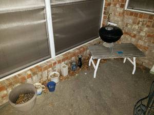 lot 247 image: Small Charcoal Grill, Outside Table and Planters as shown