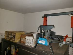 lot 225 image: Contents of Shelf Includes Manuel Miter Saw Guide