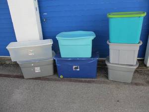 lot 18 image: LOT-7-Storage TotesTubs, Mixed Sizes All With Lids