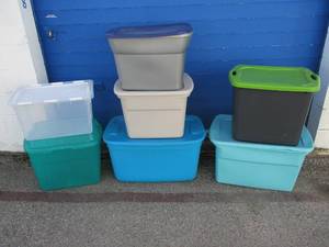 lot 19 image: LOT-7-Storage TotesTubs, Mixed Sizes All With Lids