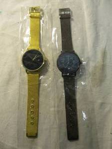 lot 12 image: 2- NEW- Day  Calendar Unisex Watches, Ultra Thin, Stainless Steel, Mesh Band, Quartz Analog Wristwatches
