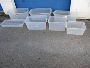 lot 21 image: LOT- 7 Storage TotesTubs, Mixed Sizes....NO LIDS
