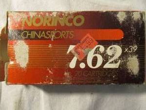 lot 51 image: NORINCO- Chinasports, 7.62x39, Steal Case, Lead Core, Non Corrosive, Rifle Cartridges-Box Of 19