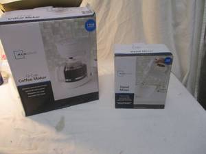lot 66 image: Main Stays 12-Cup Coffee Maker and Main Stays 5-Speed Hand Mixer, Both used, in Boxes