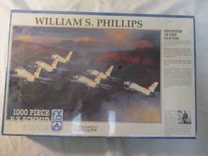 lot 93 image: 1000 piece William S. Phillips, Thunder In The Canyon  F. X. Schmid Jigsaw Puzzle-Unopened