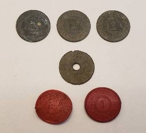lot 25 image: Lot of 6 Missouri Sales Tax Coins