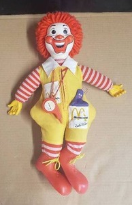 lot 28 image: Vintage 1978 Ronald McDonald Doll with Whistle and Grimace