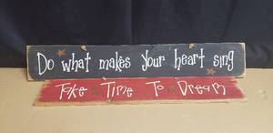 lot 48 image: Lot of 2 Rustic Wall Dcor Signs