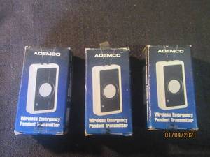lot 108 image: 3 ADEMCO WIRELESS EMERGENCY NECKLACE PENDANT TRANSMITTER  MODEL 5802(CP)