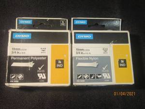 lot 261 image: 2 DYMO INDUSTRIAL RHINO LABELS 34 IN MODEL 18489 AND 18484