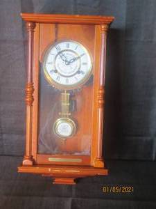 lot 220 image: WALL MOUNT GRANDFATHER CLOCK BICENTENNIAL INAUGRATION