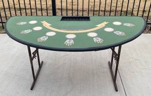 lot 12 image: Full Size Blackjack table (Green Felt)