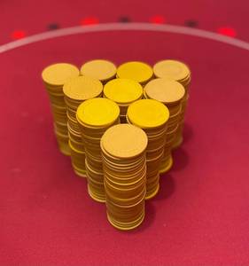 lot 97 image: Yellow Roulette Chips (345 TOTAL)