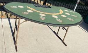 lot 109 image: Full Size Blackjack Table Green top
