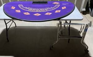 lot 116 image: Full Size Blackjack Table (legs need to be attached) Purple top