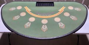 lot 121 image: Full Size Blackjack Table (No legs) Green top