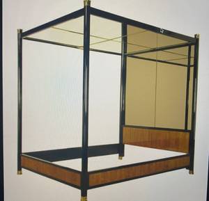 lot 125 image: Vintage Henredon Scene Mirrored Canopy Bed
