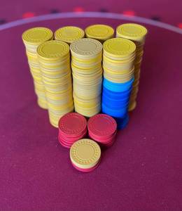 lot 136 image: 286 RouletteCraps Chips