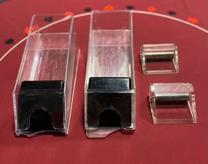 lot 159 image: 2 Blackjack Card Dealer Shoes Dispenser 2 Deck Capacity 2 extra card pushers