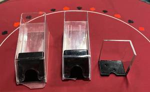 lot 160 image: 2 Blackjack Card Dealer Shoes Dispenser 2 Deck Capacity and 1 Discard Holder
