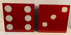 lot 161 image: 2 Oversized Promotional Wooden Dice