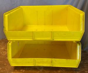 lot 184 image: 2 Akro-Mills Yellow Storage Bins 16 12 x 7 x 14 34